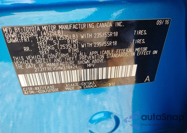 2T3YFREV5HW318424: 42633720