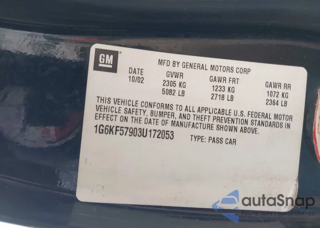 1G6KF57903U172053: 42632988