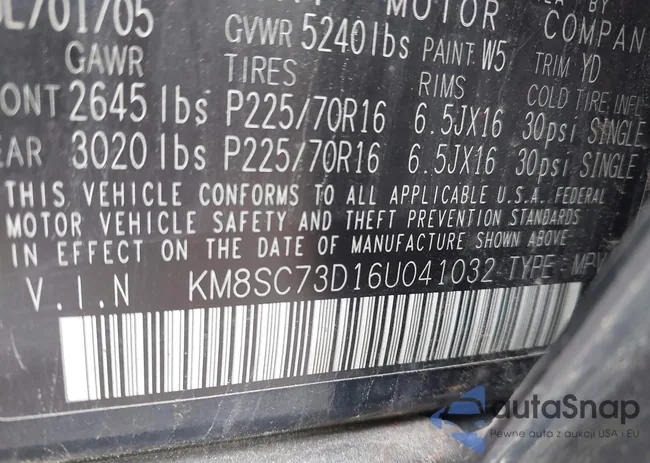 KM8SC73D16U041032: 42633002