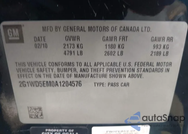 2G1WD5EM0A1204576: 42633020