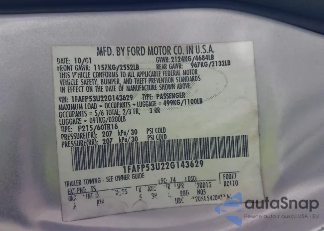 1FAFP53U22G143629: 42633207