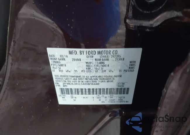 2FMDK3KC3ABB16440: 42633230