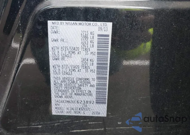 5N1AR2MN2EC623892: 42633232