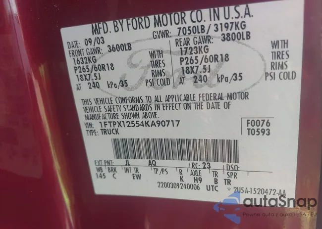 1FTPX12554KA90717: 42633258