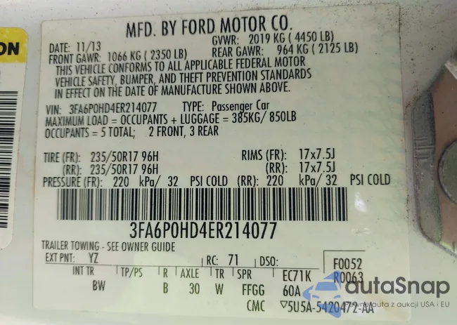 3FA6P0HD4ER214077: 42633263