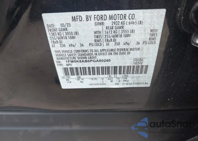 1FM5K8AB6PGA80240: 42633345