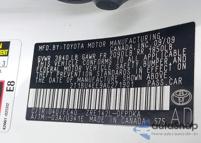 2T1BU4EE9AC271901: 42634424