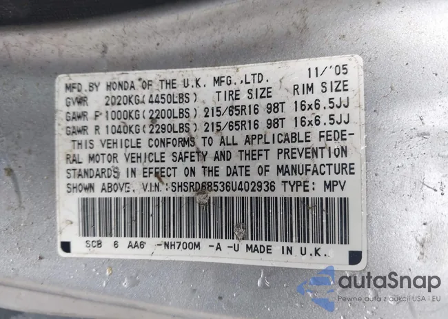 SHSRD68536U402936: 42634552