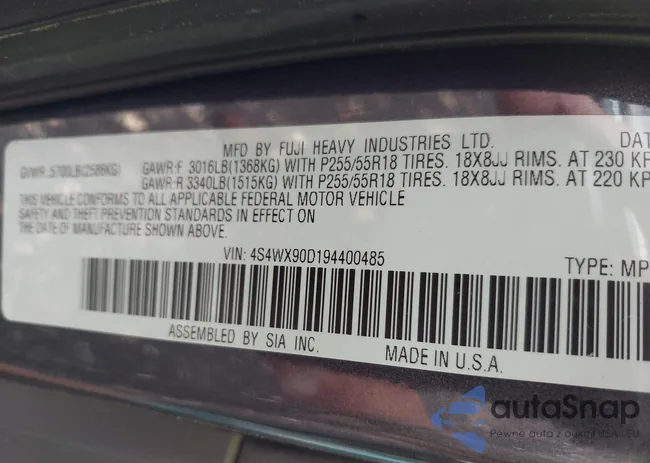 4S4WX90D194400485: 42634570