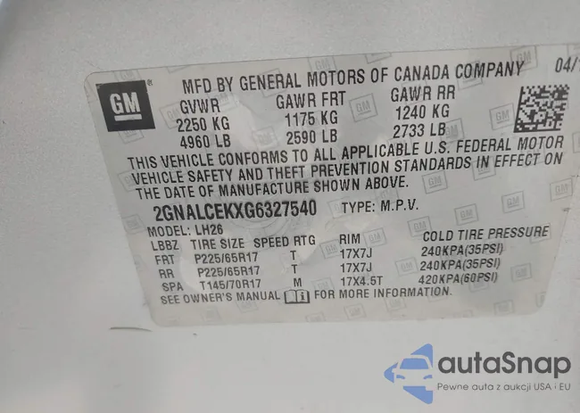 2GNALCEKXG6327540: 42634689