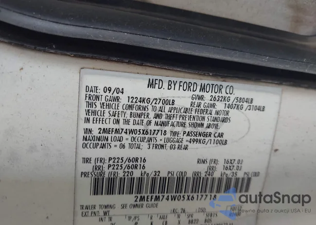 2MEFM74W05X617718: 42634702