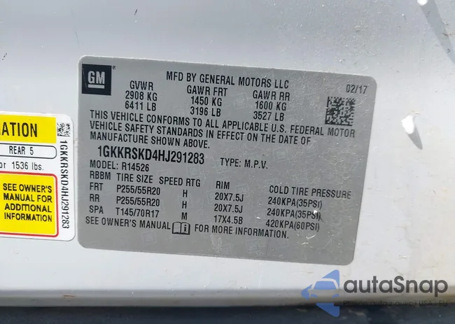 1GKKRSKD4HJ291283: 42634869