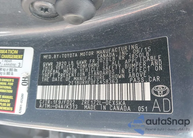 2T1BURHE0FC458363: 42634893