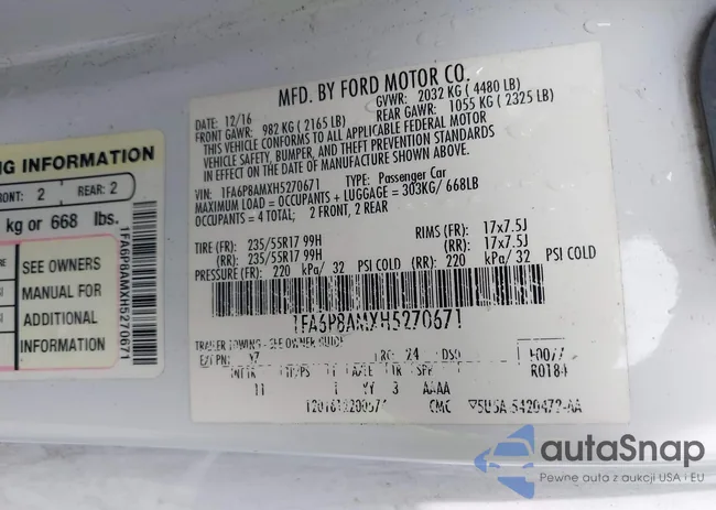 1FA6P8AMXH5270671: 42634004