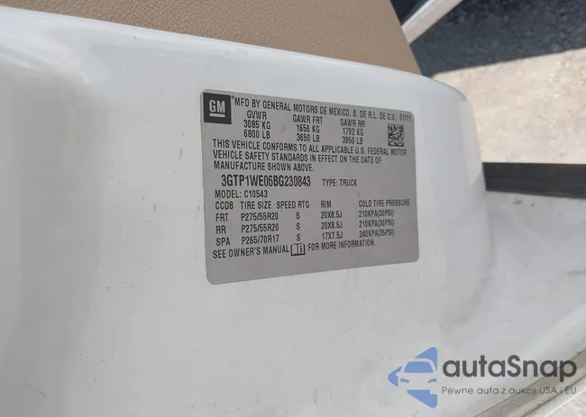 3GTP1WE06BG230843: 42634010