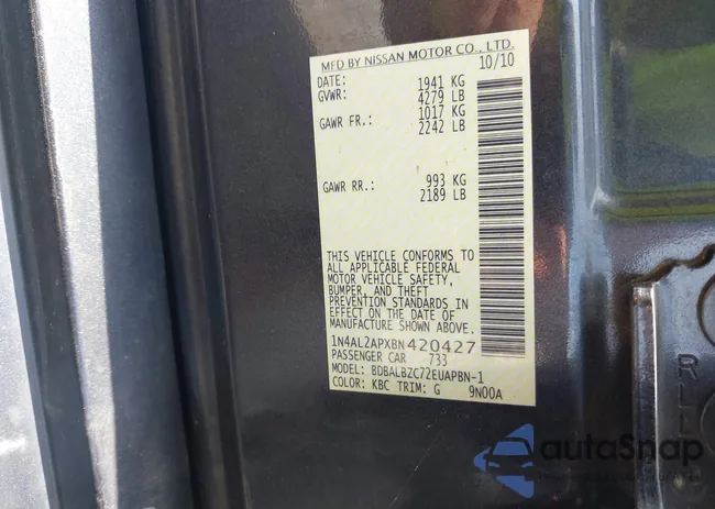 1N4AL2APXBN420427: 42634043