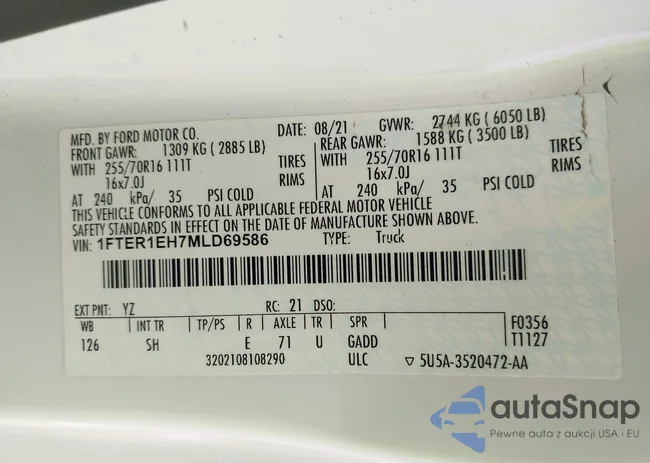 1FTER1EH7MLD69586: 42634156