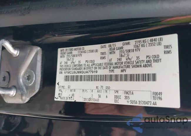 1FMCU9J99GUA77919: 42635474