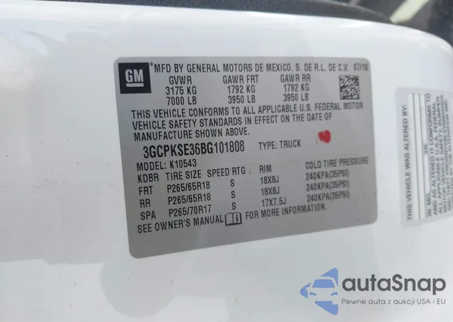 3GCPKSE36BG101808: 42635490