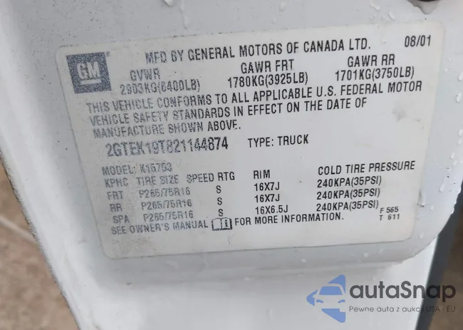 2GTEK19T821144874: 42635654