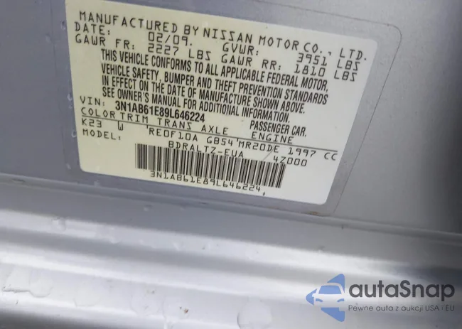 3N1AB61E89L646224: 42635704