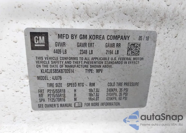 KL4CJESB5KB702614: 42635798