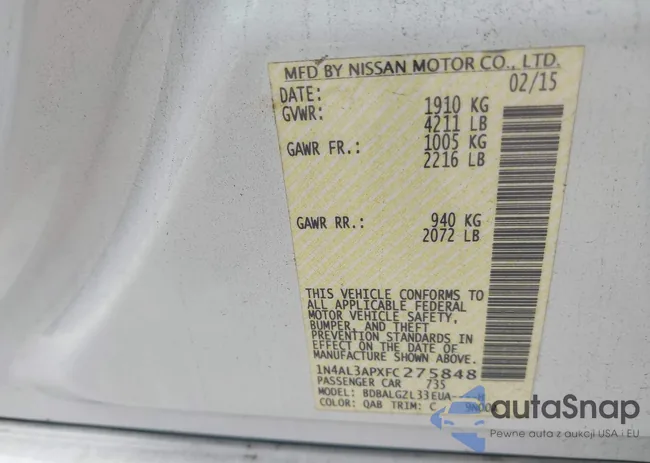 1N4AL3APXFC275848: 42635846