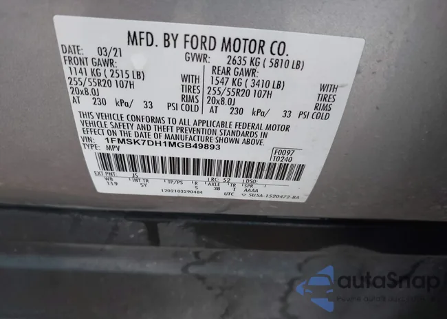 1FMSK7DH1MGB49893: 42634976