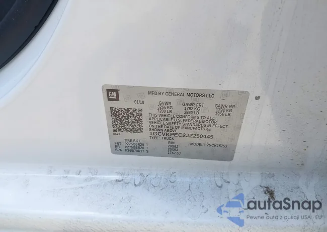 1GCVKPEC2JZ250445: 42635085