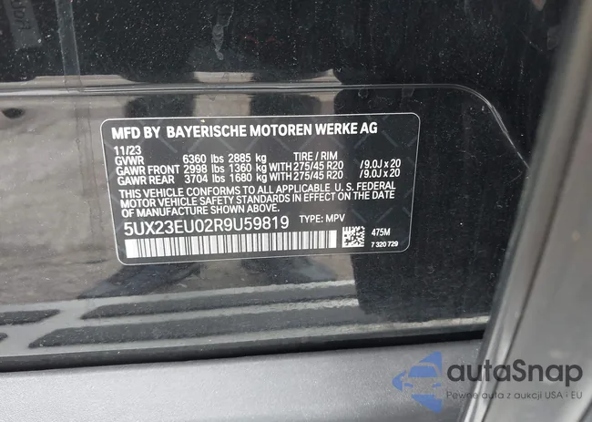 5UX23EU02R9U59819: 42635094