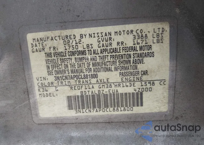 3N1CN7AP0CL881800: 42635249