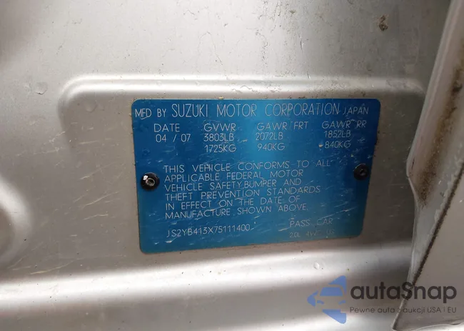 JS2YB413X75111400: 42635261