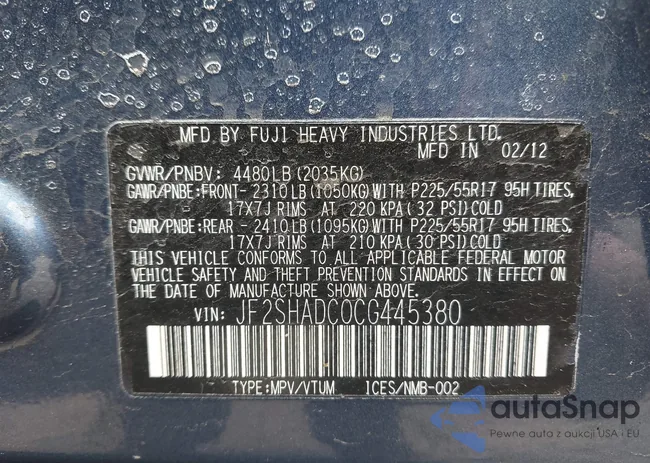 JF2SHADC0CG445380: 42636508