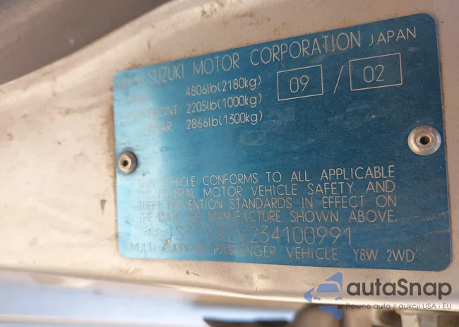 JS3TY92V234100991: 42636511