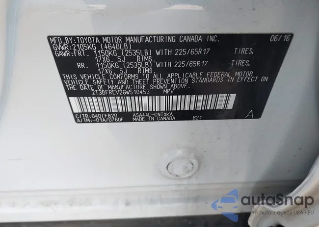 2T3BFREV2GW510453: 42636628