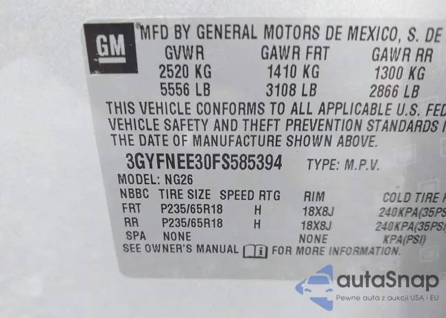 3GYFNEE30FS585394: 42636889