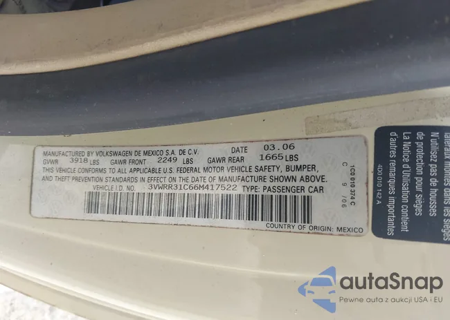 3VWRR31C66M417522: 42635964