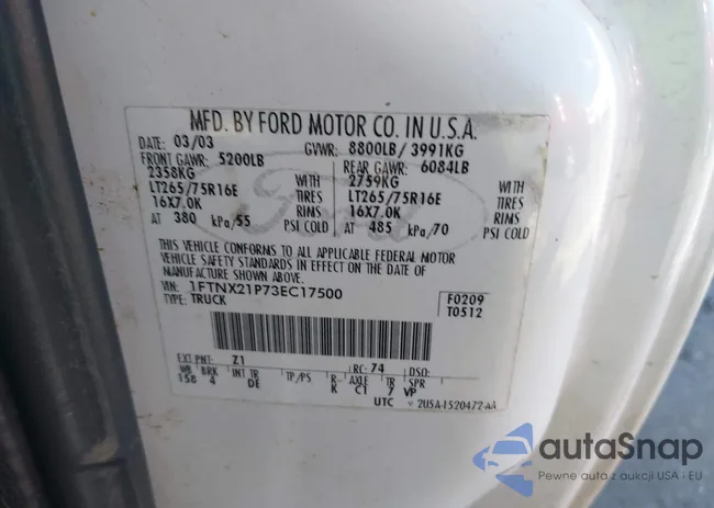 1FTNX21P73EC17500: 42636104