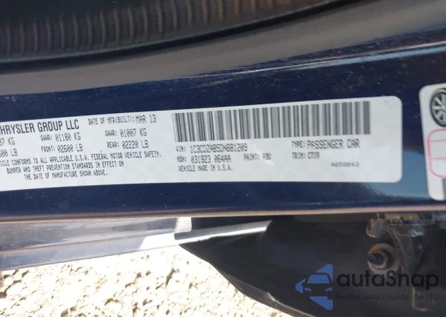 1C3CDZAB5DN681209: 42636333