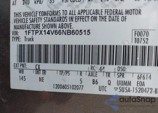1FTPX14V66NB60515: 42637464