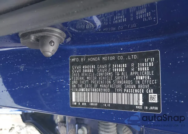 JHMCR6F56HC021033: 42637503