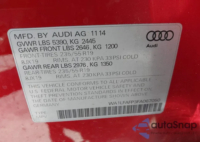 WA1LFAFP3FA067050: 42636968