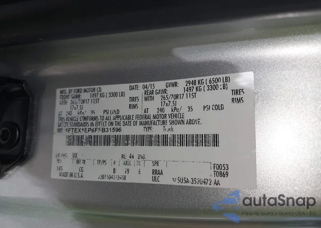 1FTEX1EP6FFB31596: 42637073