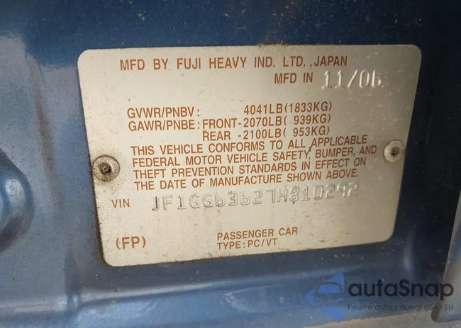 JF1GG63627H810292: 42637080