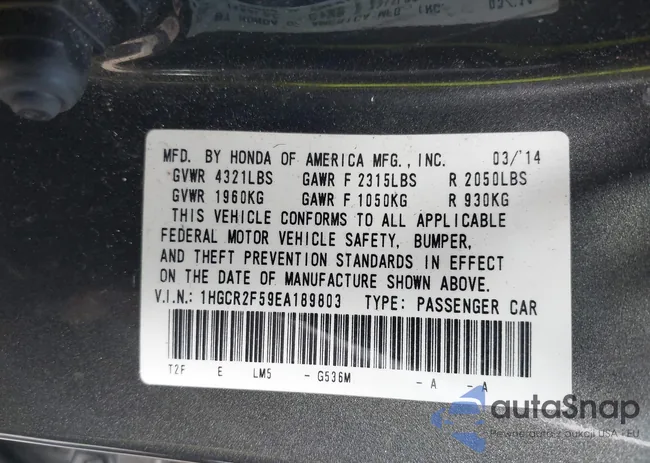 1HGCR2F59EA189803: 42637190