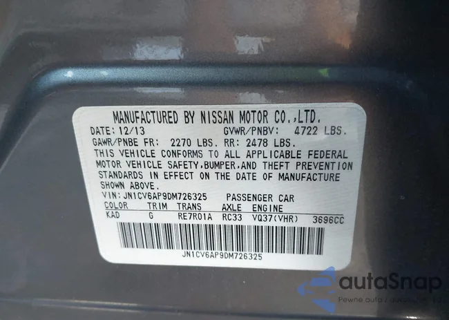 JN1CV6AP9DM726325: 42637254