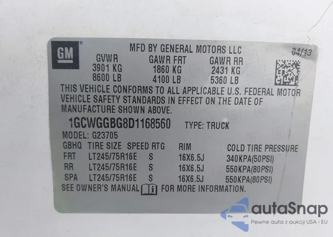 1GCWGGBG8D1168560: 42637336