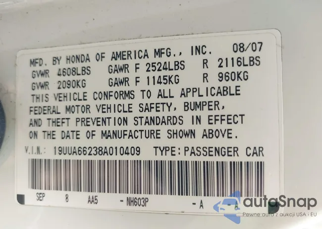 19UUA66238A010409: 42638708