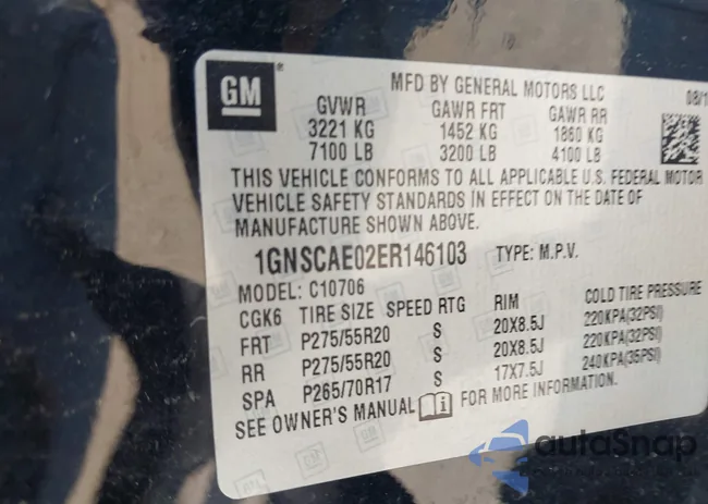 1GNSCAE02ER146103: 42638767