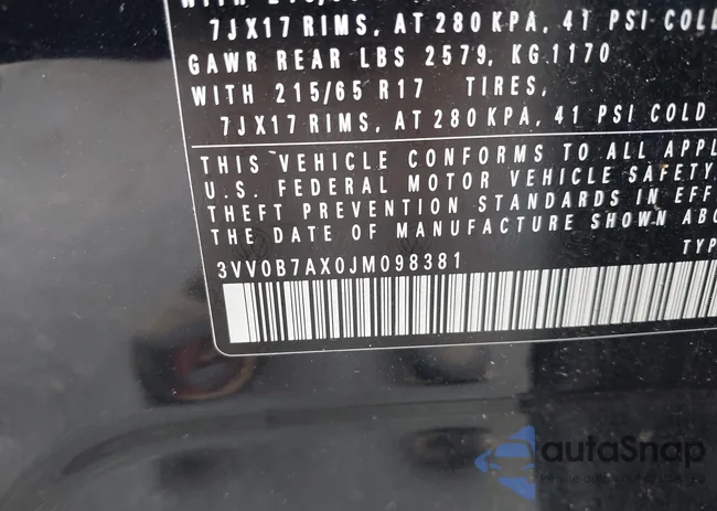 3VV0B7AX0JM098381: 42638909